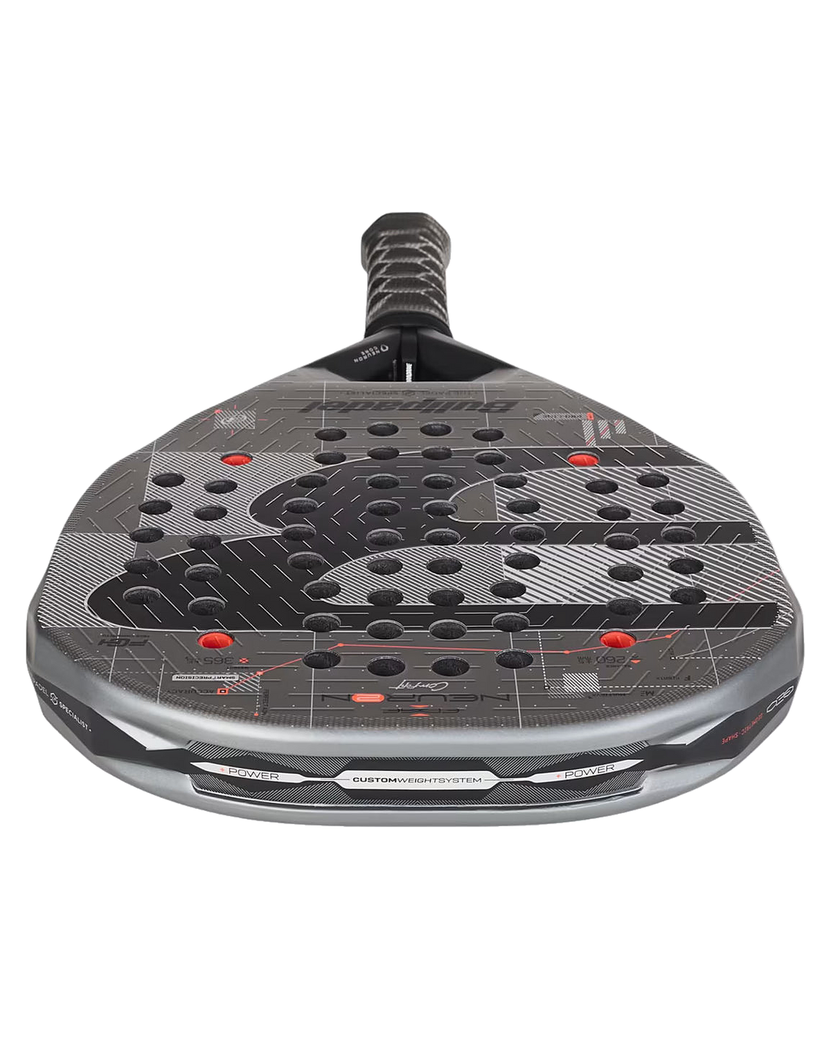 Padelová raketa Bullpadel Neuron 02 Comfort 2027, pohľad zhora