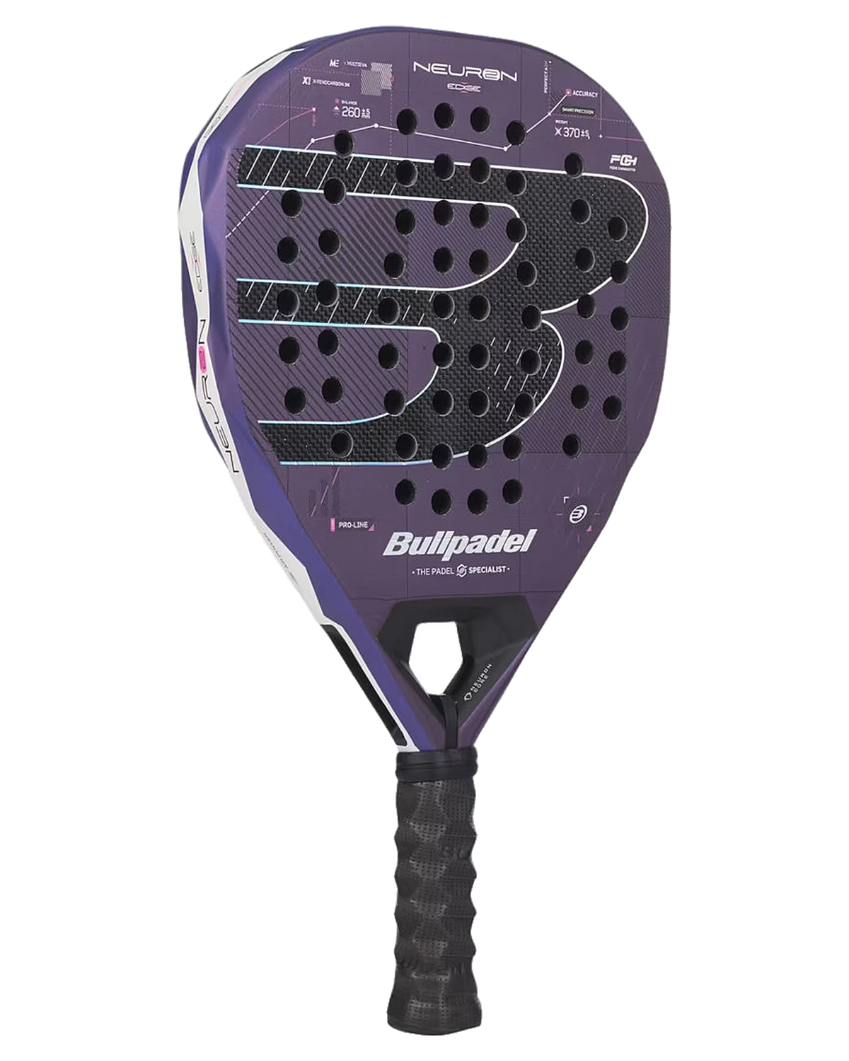 Padelová raketa Bullpadel Neuron 02 Edge 2027, pohľad z uhla