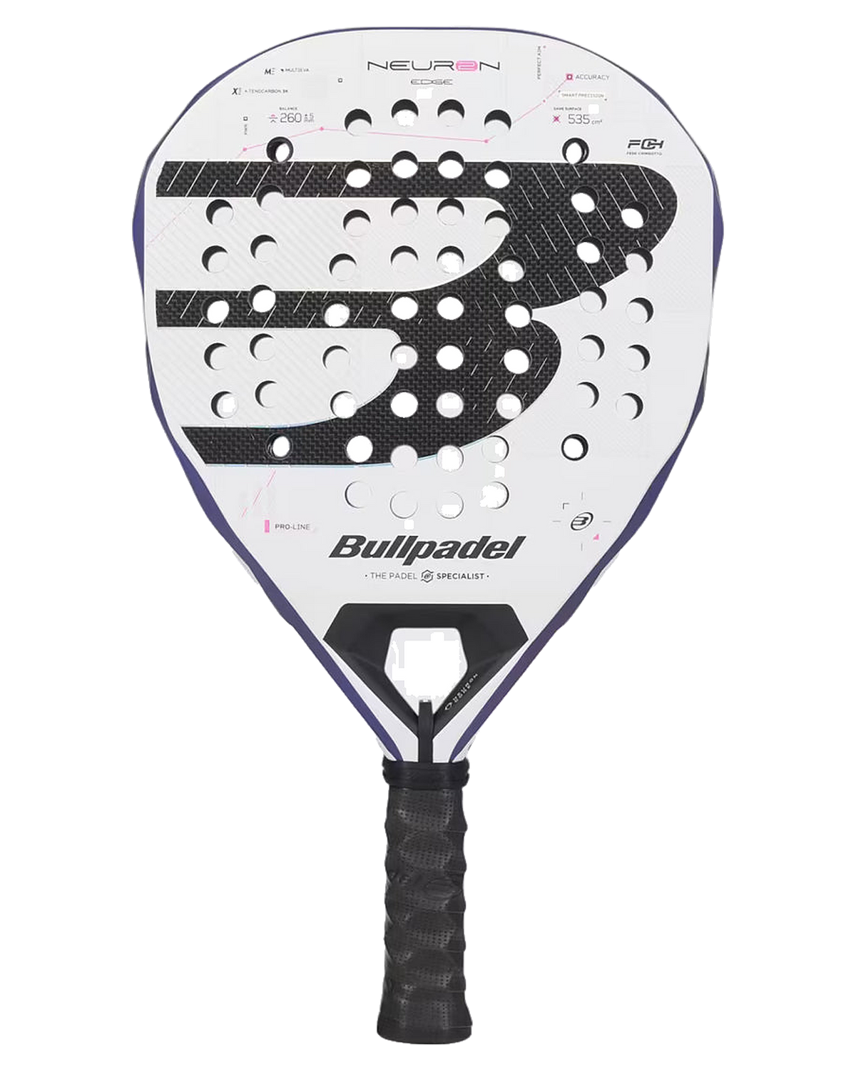 Padelová raketa Bullpadel Neuron 02 Edge 2027, pohľad z uhla