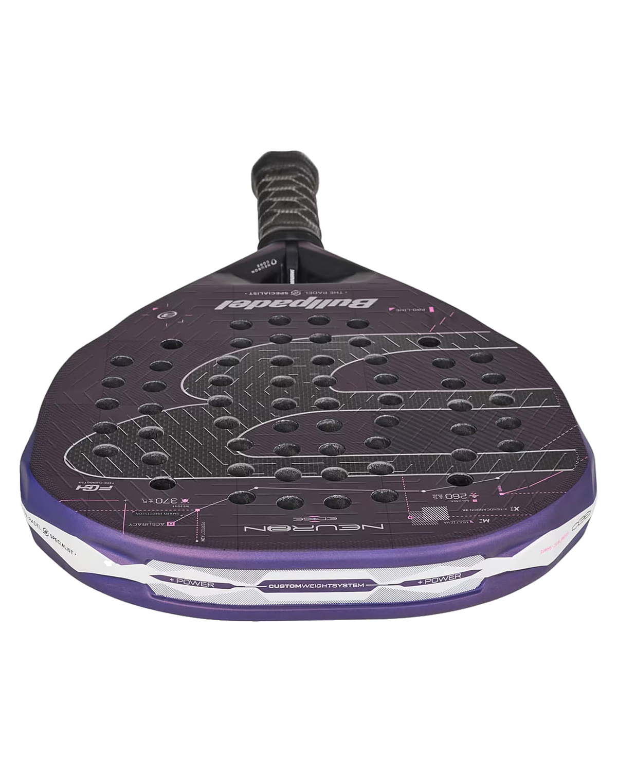 Padelová raketa Bullpadel Neuron 02 Edge 2027, pohľad zhora