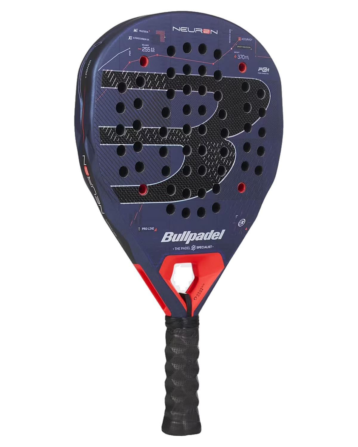 Padelová raketa Bullpadel Neuron 2027, pohľad z uhla