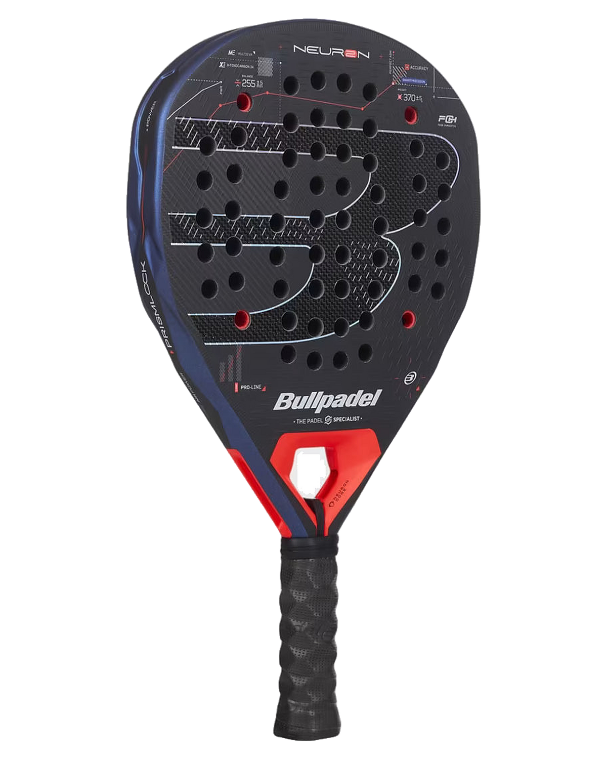 Padelová raketa Bullpadel Neuron 2027, pohľad z uhla
