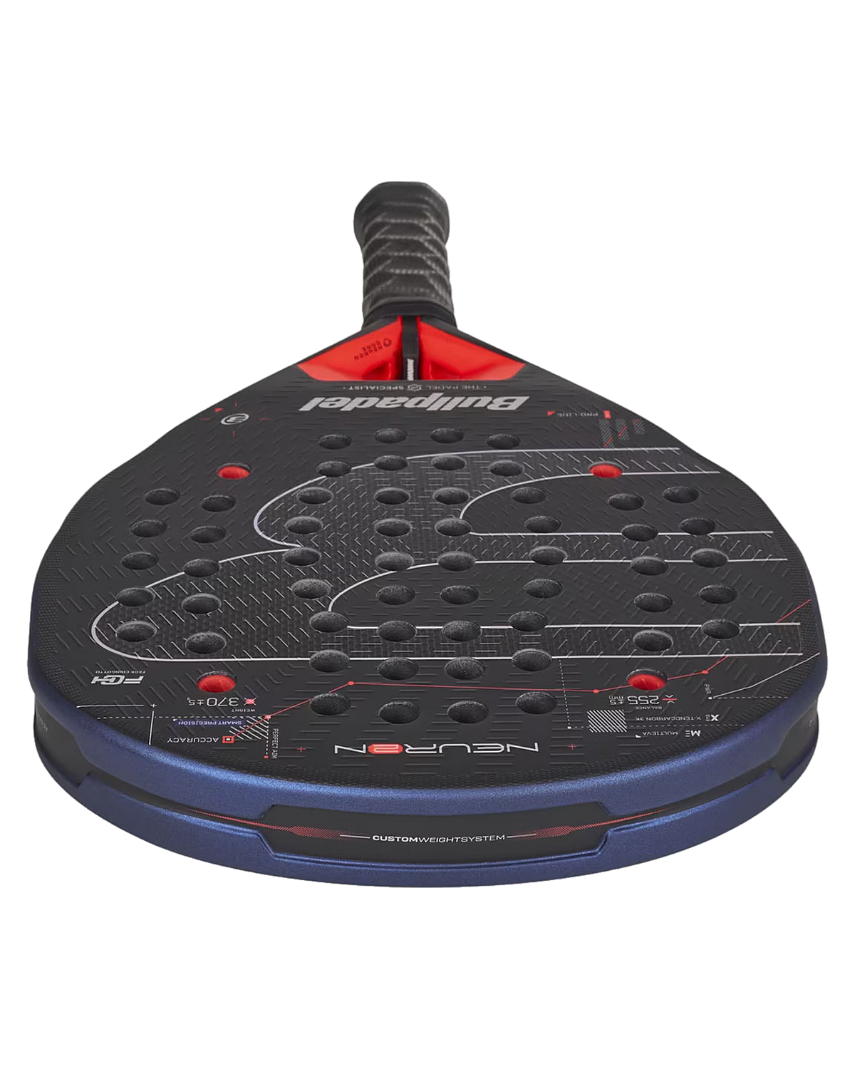 Padelová raketa Bullpadel Neuron 2027, pohľad zhora