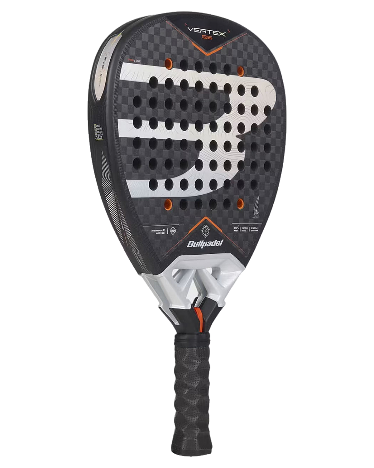 Padelová raketa Bullpadel Vertex 05 2027, pohľad z uhla