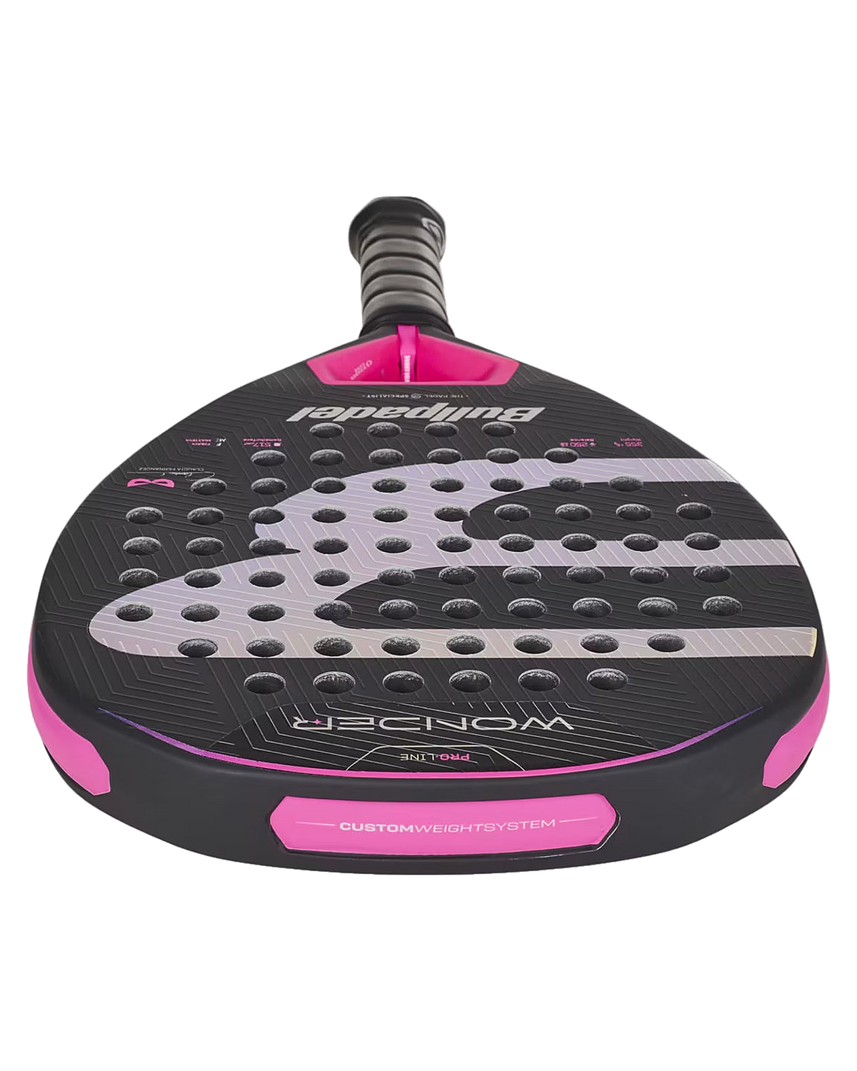 Dámska padelová raketa Bullpadel Wonder 2027, pohľad zhora